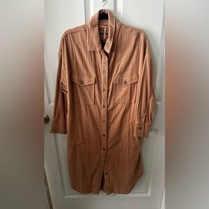 Free People pale pink peach textured “ruby” jacket - XS NWOT